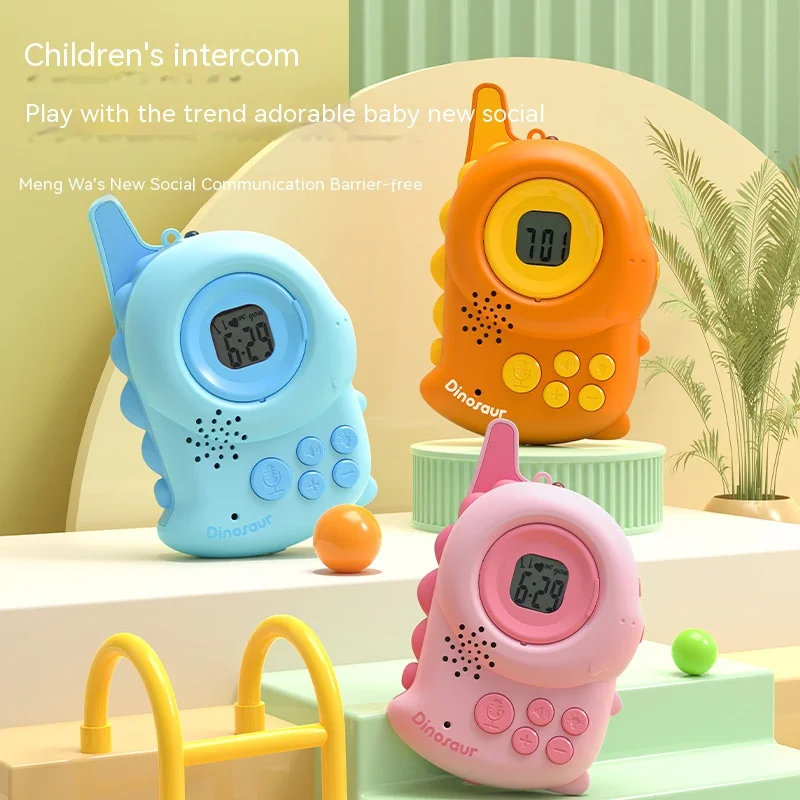 Nuevo dinosaurio Walkie Talkie juguete electrónico niños portátil juguetes interactivos de mano dibujos animados inalámbrico dinosaurio Walkie Talkie juguetes