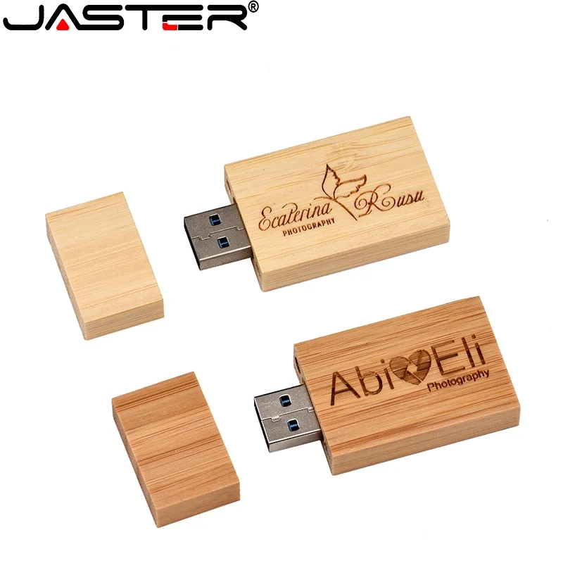 

JASTER Free Custom LOGO Flash drive 64GB Wooden Pendrive32GB Walnut U drive16GB USB 2.0 8GB 4GB Wedding Photography Memory stick