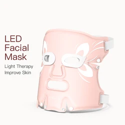 ANLAN Maschera LED facciale 5 colori LED terapia Silicone impermeabile Anti invecchiamento ringiovanimento illumina la pelle nuova maschera riscaldante fotonica morbida