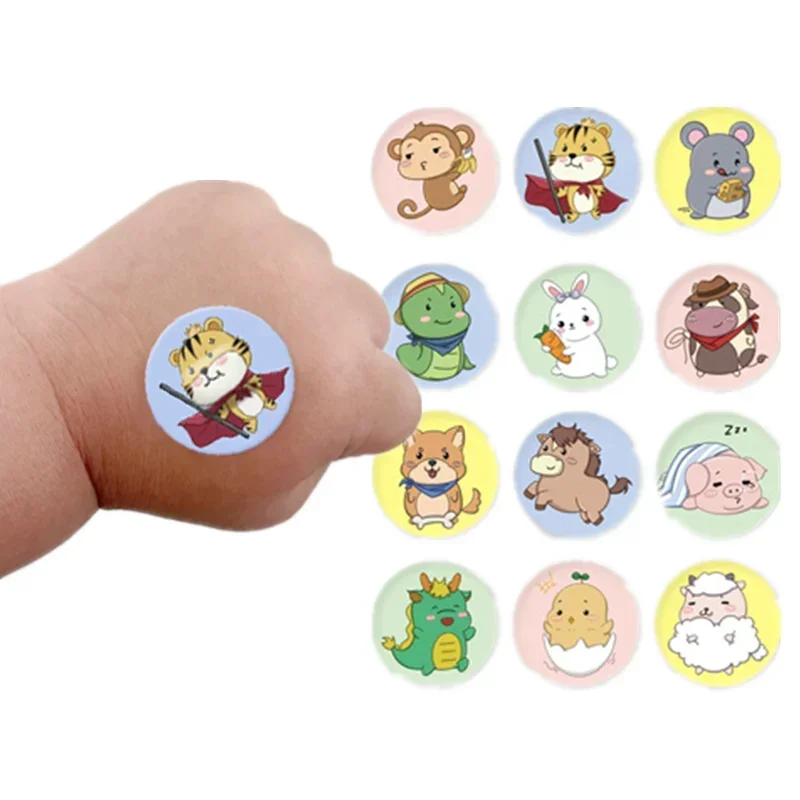 120pcs/set Cartoon Round Band Aid Skin Vaccination Wound Path for Children Kids Wound Dressing Plasters Strips Adhesive Bandages