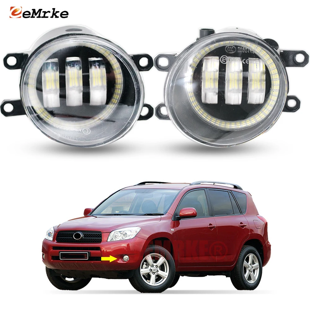 

Светодиодные противотуманные фары в сборе PTF с линзами для Toyota RAV 4 RAV-4 XA30 RAV4 2006 2007 2008 Led Angel Eyes Halo DRL Driving Car Lamp