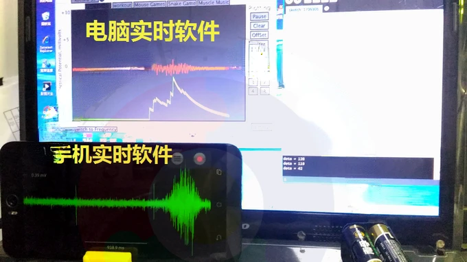 Sensor EMG, compatible con myoWare/SparkFun, software de código abierto EMG