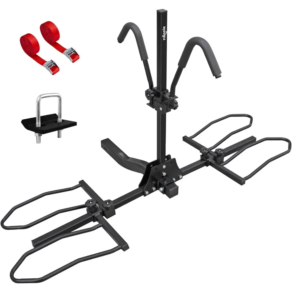 

2" Hitch Mount Bike Rack, 2 Bike Folding Tiltable Platform Style Carrier 150lbs for Standard, Fat Tire, and Electric Bicycles wi
