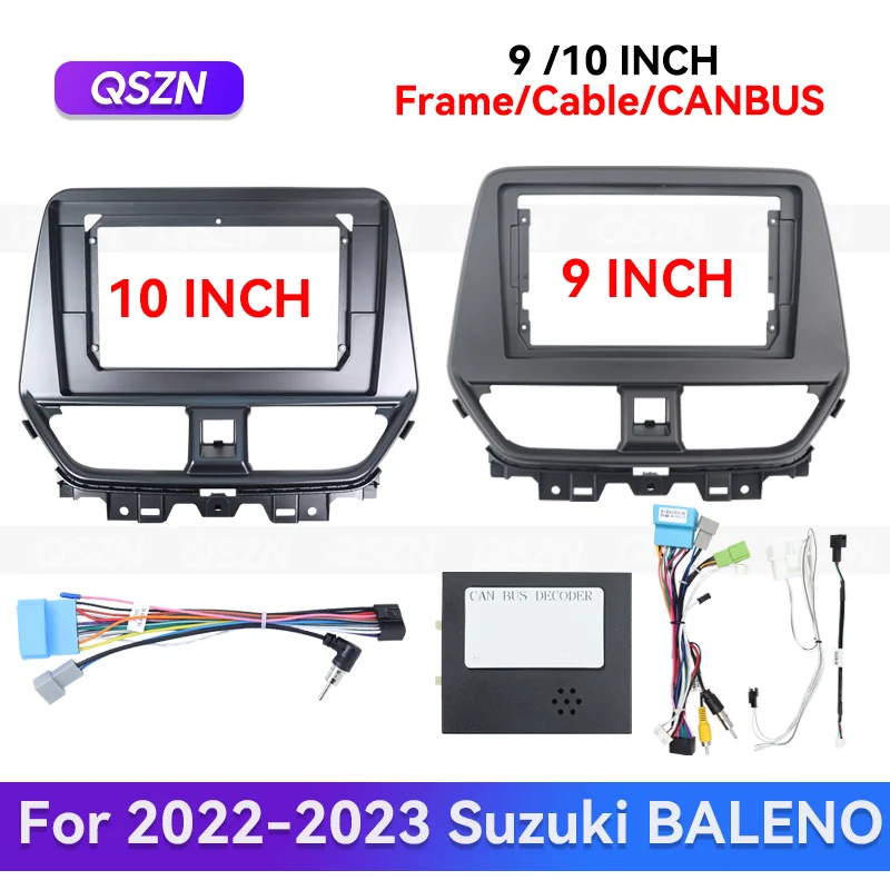 

QSZN 9/10 дюймов для Suzuki BALENO 2022-2023 Android Auto мультимедиа GPS автомобильный радиоприемник стерео рамка жгут проводов комплект Canbus
