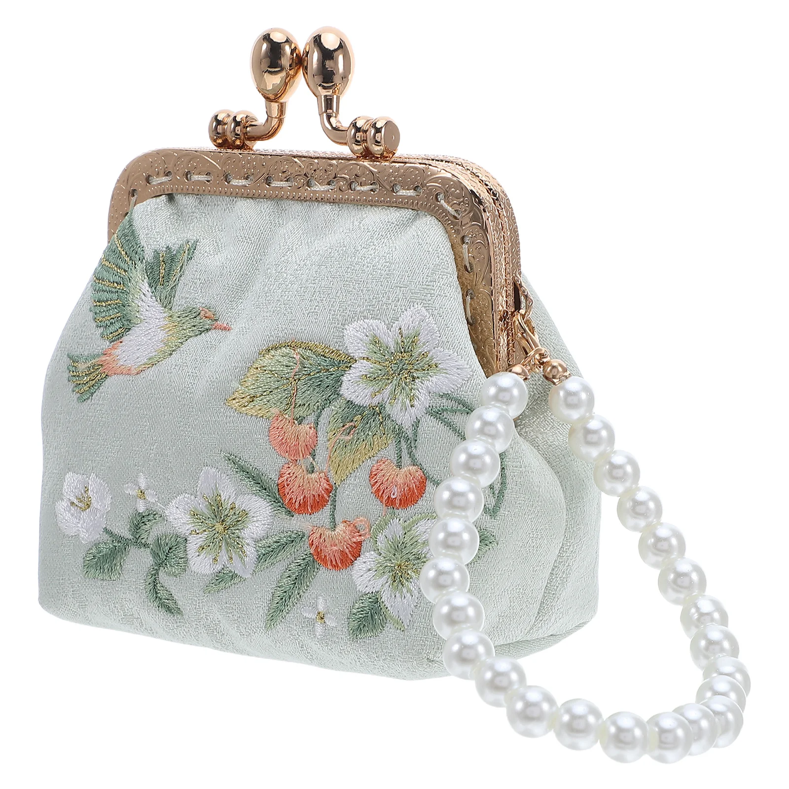 Mini Embroidery Lock Organizer Chinese Floral Embroidered Coin Pouch Holder Small Makeup Case For Women Fabric Clutch Purse