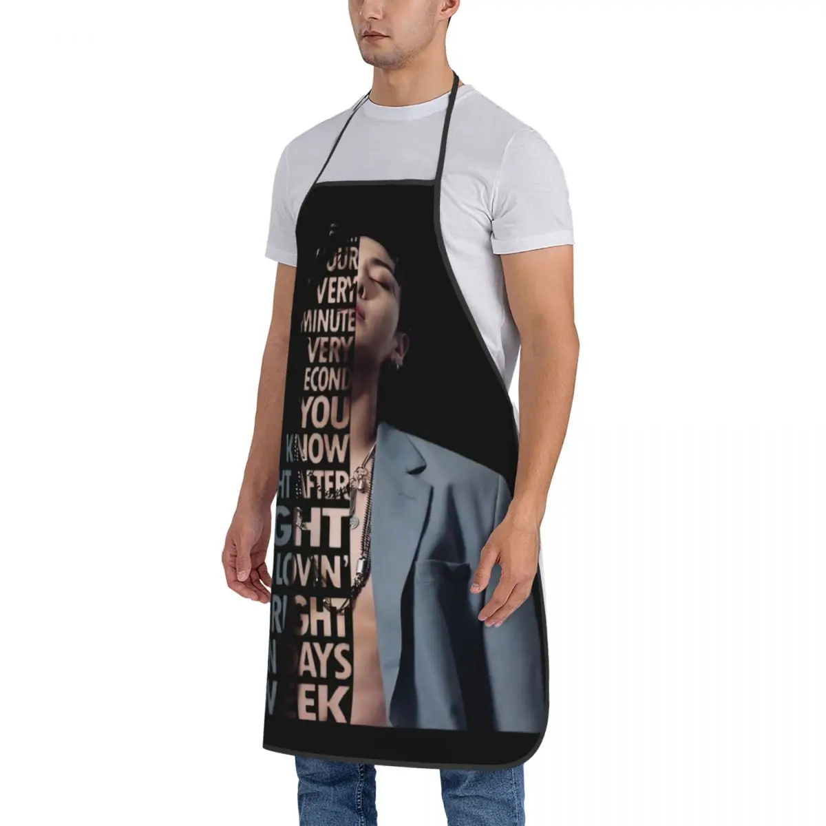 Adjustable Neck Strap Apron Oil & Water Resistant Kpop BBQ Aprons for Men Women Chef Gifts