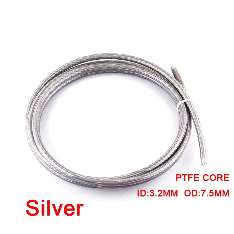 1 Meter Motorcycle AN3 Braided Stainless Steel Nylon Brake Line Hose Fluid Hydraulic Hose Ptfe Brake Line Gas Oil Fuel Tube Pipe