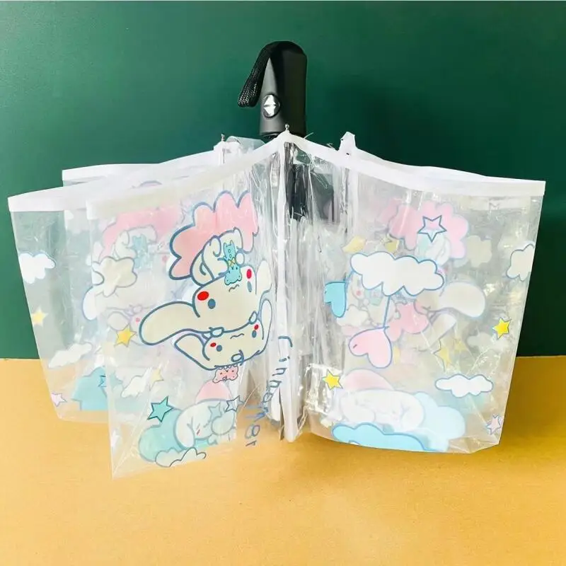 

New In Stock Sanrio Folding Umbrella Hello Kitty Printed Kawaiimini Storage Girls Gifts Portable Lightweight Rainy Outing Y2K