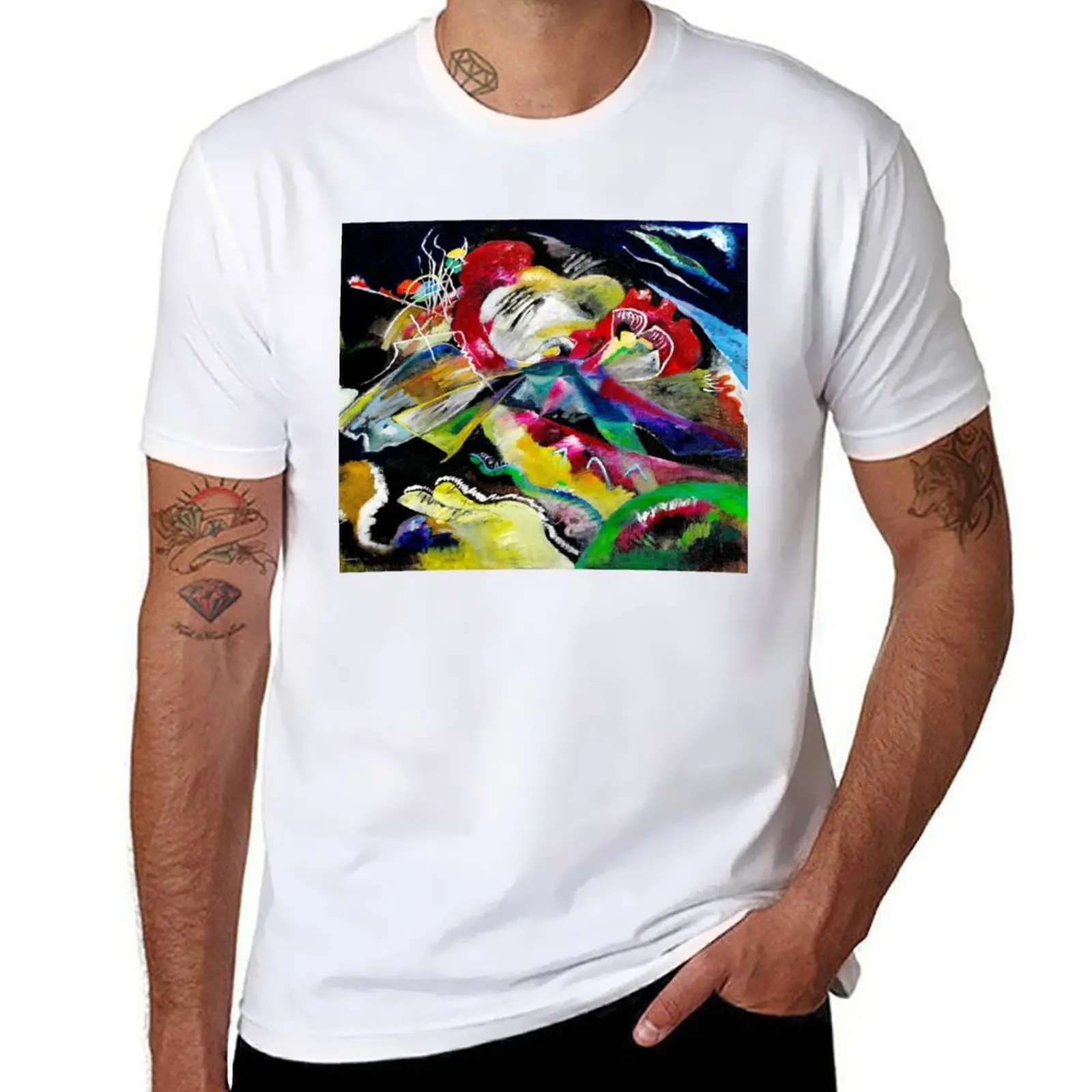 

Painting with White Lines Wassily Kandinsky Abstract Art T-Shirt t shirt man cotton t shirts for man cotton soft T-Shirt