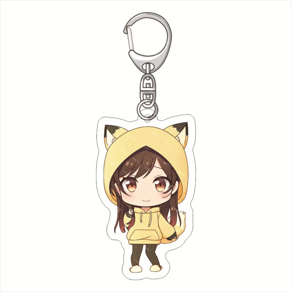 Acrylic Keychains Kawaii Bag Pendant Keyring Anime Rent A Girlfriend Figures Sexy Chizuru Sakurasawa Action Model Gifts