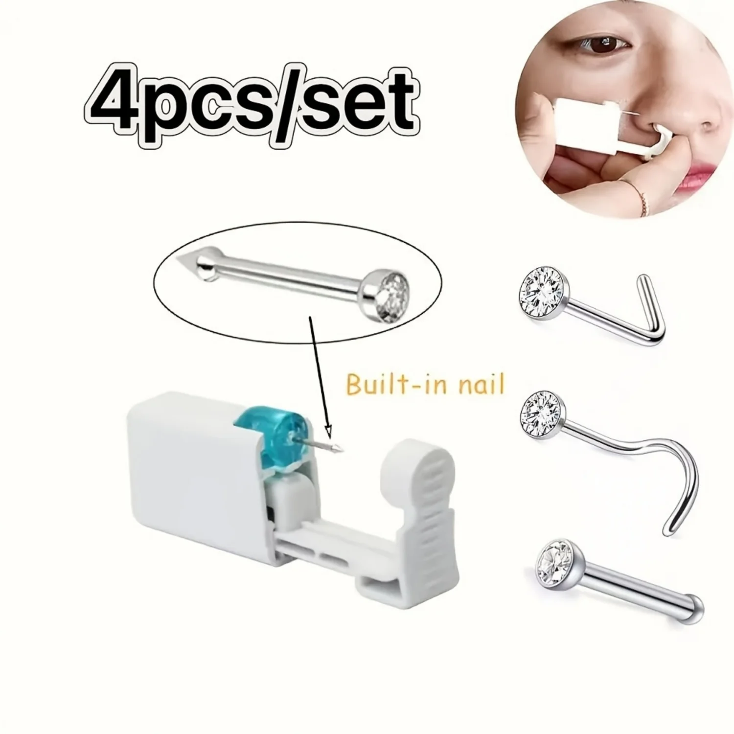 4Pcs Diy Nose Pierc…