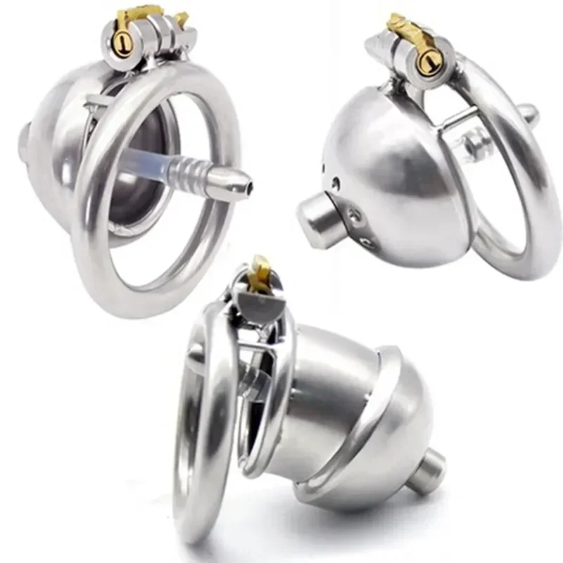 Stainless Steel Ring Male Chastity Cage And Urethral Plug Sexy Toys Penis Cage Cock Rings For Men Gay Chastity Lock Device Cbt