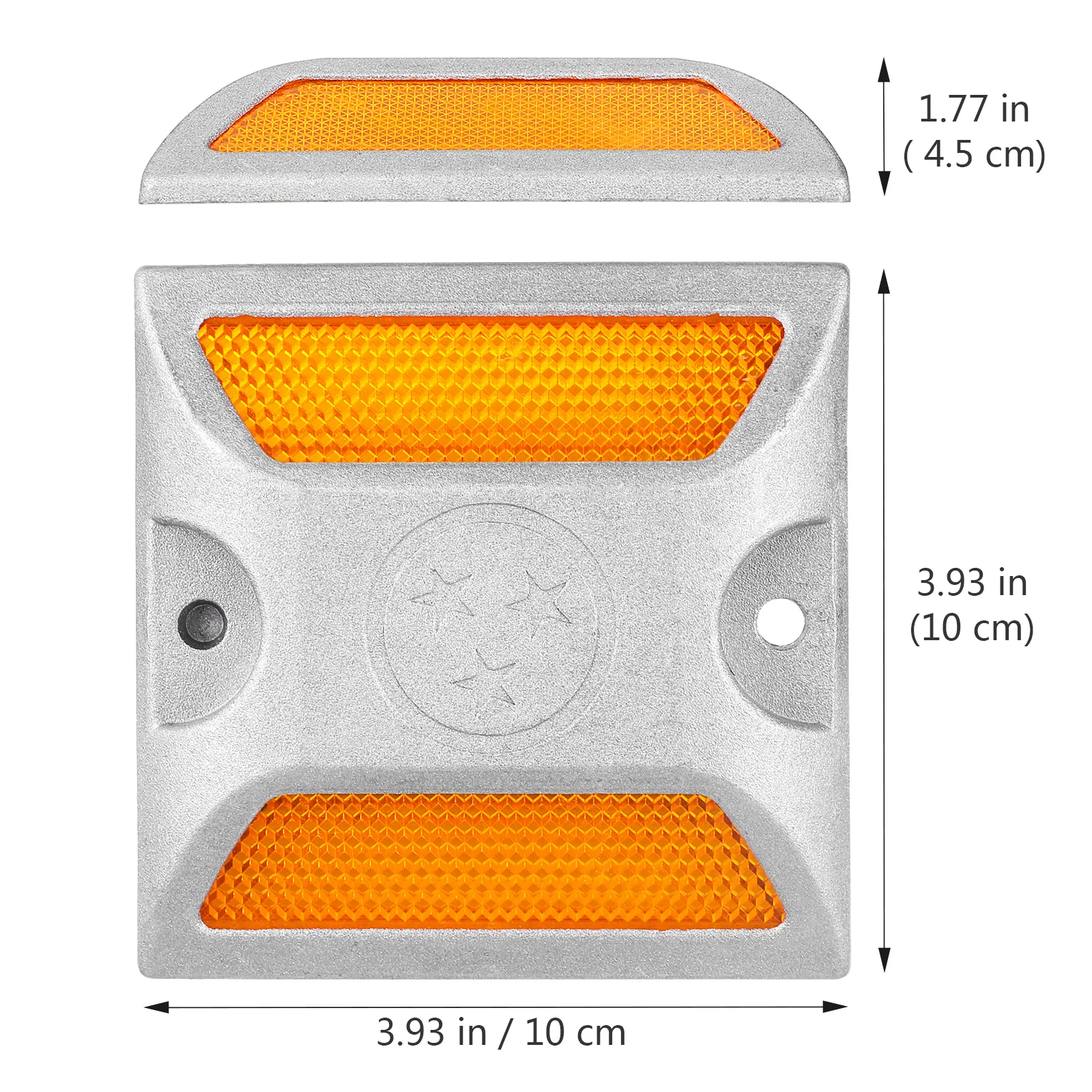 2Pcs Reflective Road Markers Aluminum Studs for Driveway Pavement Outdoor Safety Reflectors Night Use