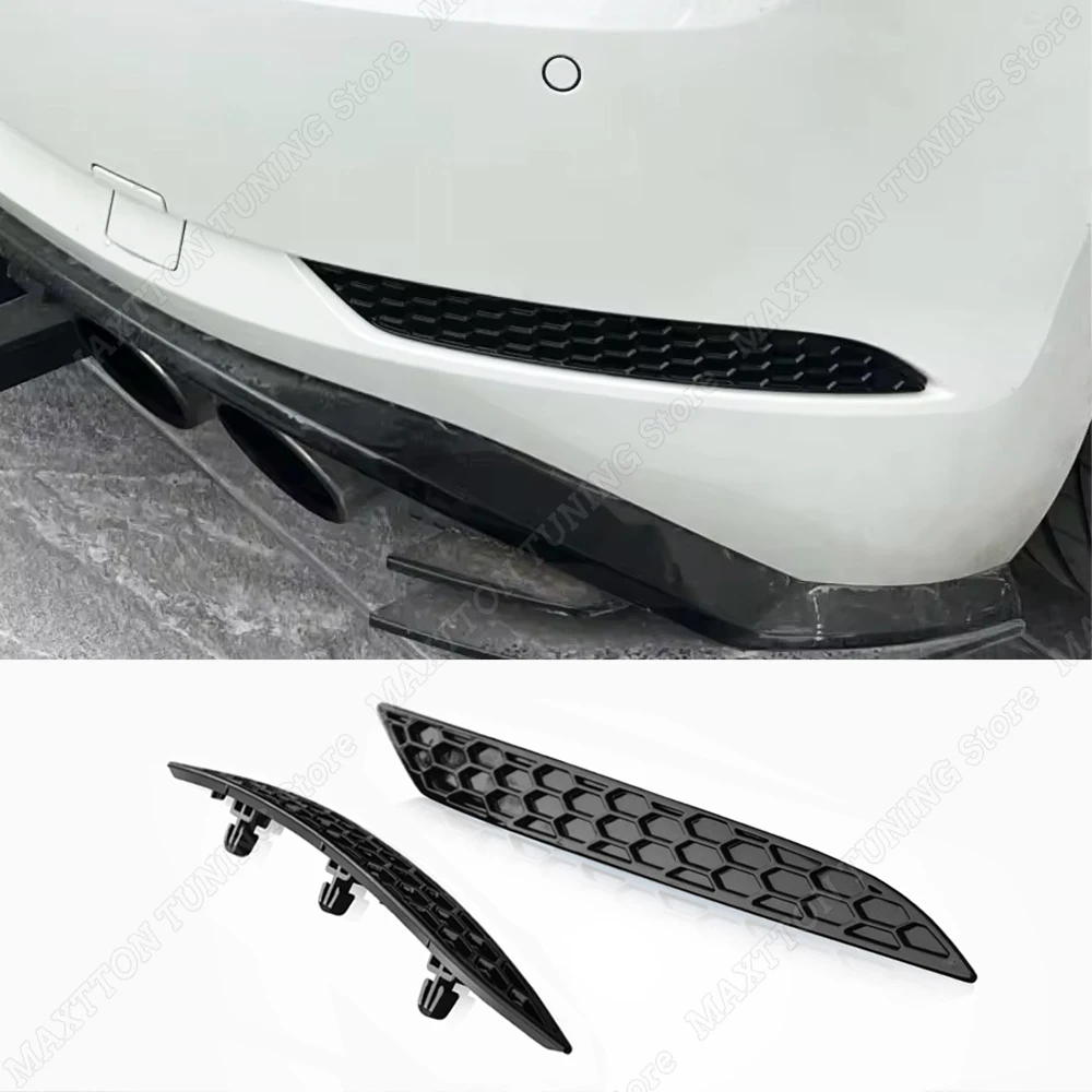 

For Volkswagen Golf MK7.5 2017-2020 GTI GTD R R-Line Hatchback Facelift Gloss Black Rear Bumper Reflector Insert Set Honeycomb