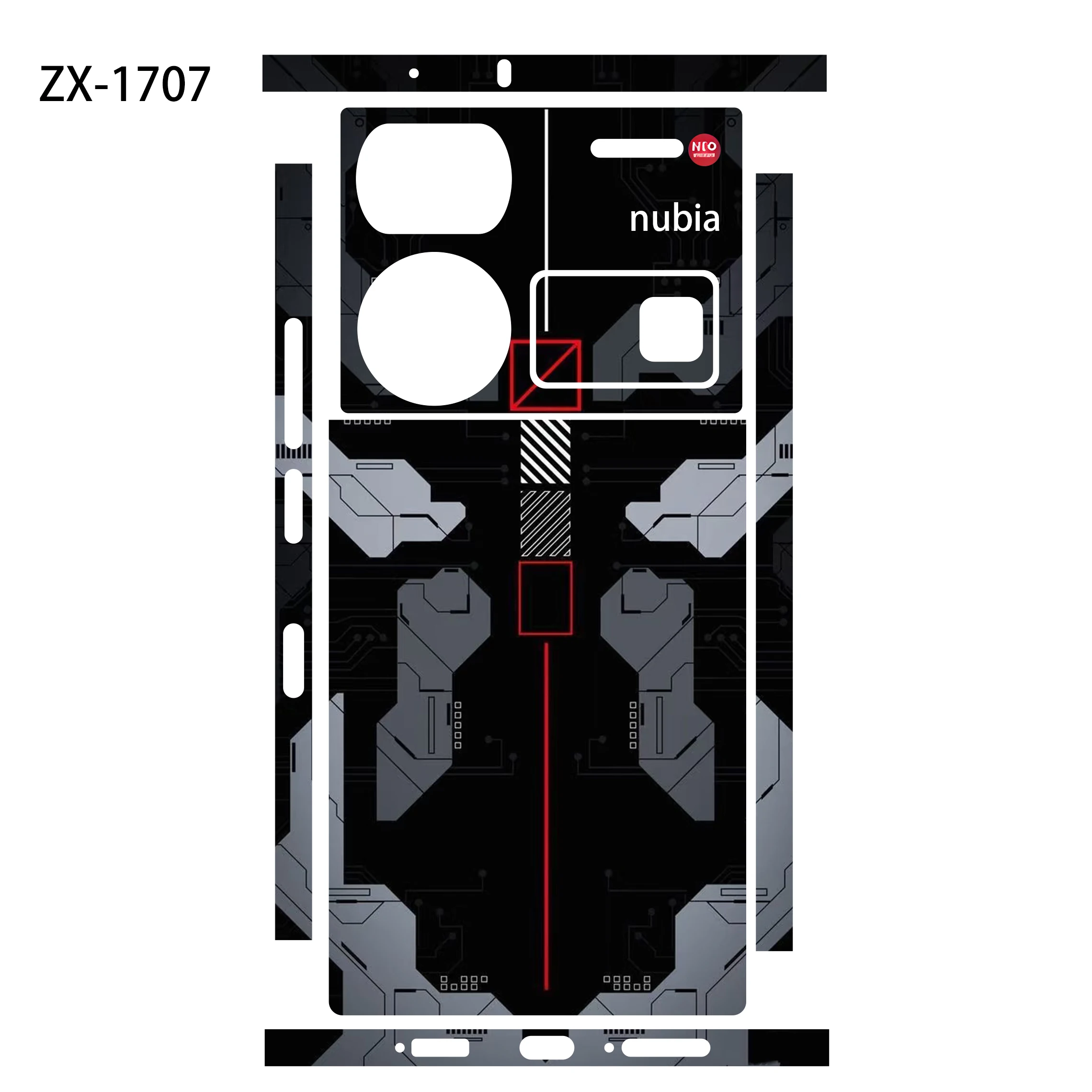 Stiker Warna-warni 3M untuk Nubia Z70 Z60 Ultra 5G Pelindung Layar Belakang Film Pelindung Kulit Sisi Engsel Z50 Ultra