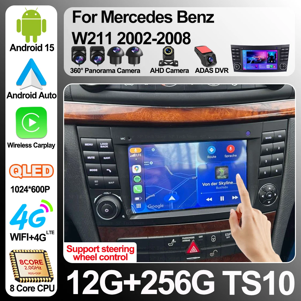 7 Inch Car Radio For Mercedes Benz E-class W211 E200 E220 E300 E350 E240 Android 16 Auto Radio Stereo Multimedia Player Gps 5g