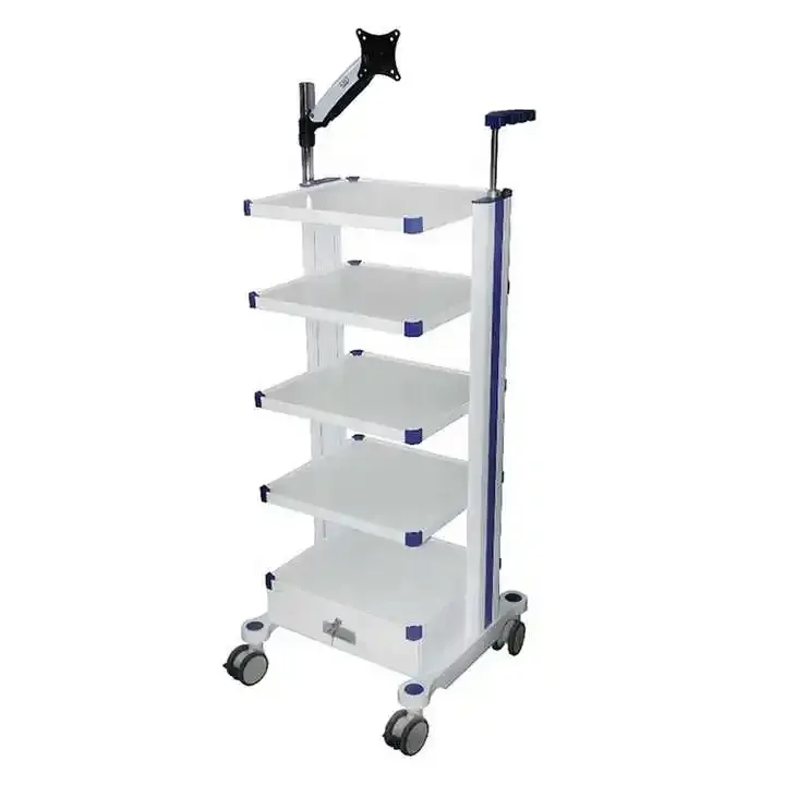 mobile Laparoscope tower 4 layer medical  endoscopy endoscope trolley for sale