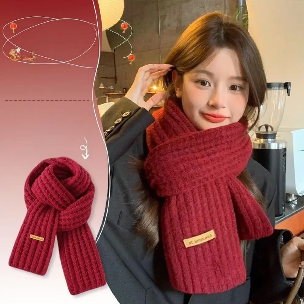 Thick Knitted Scarf For Cold Weather Soft Warm Neck Wrap Oversized Chunky Shawl Unisex Stylish Solid Color Winter Accessories