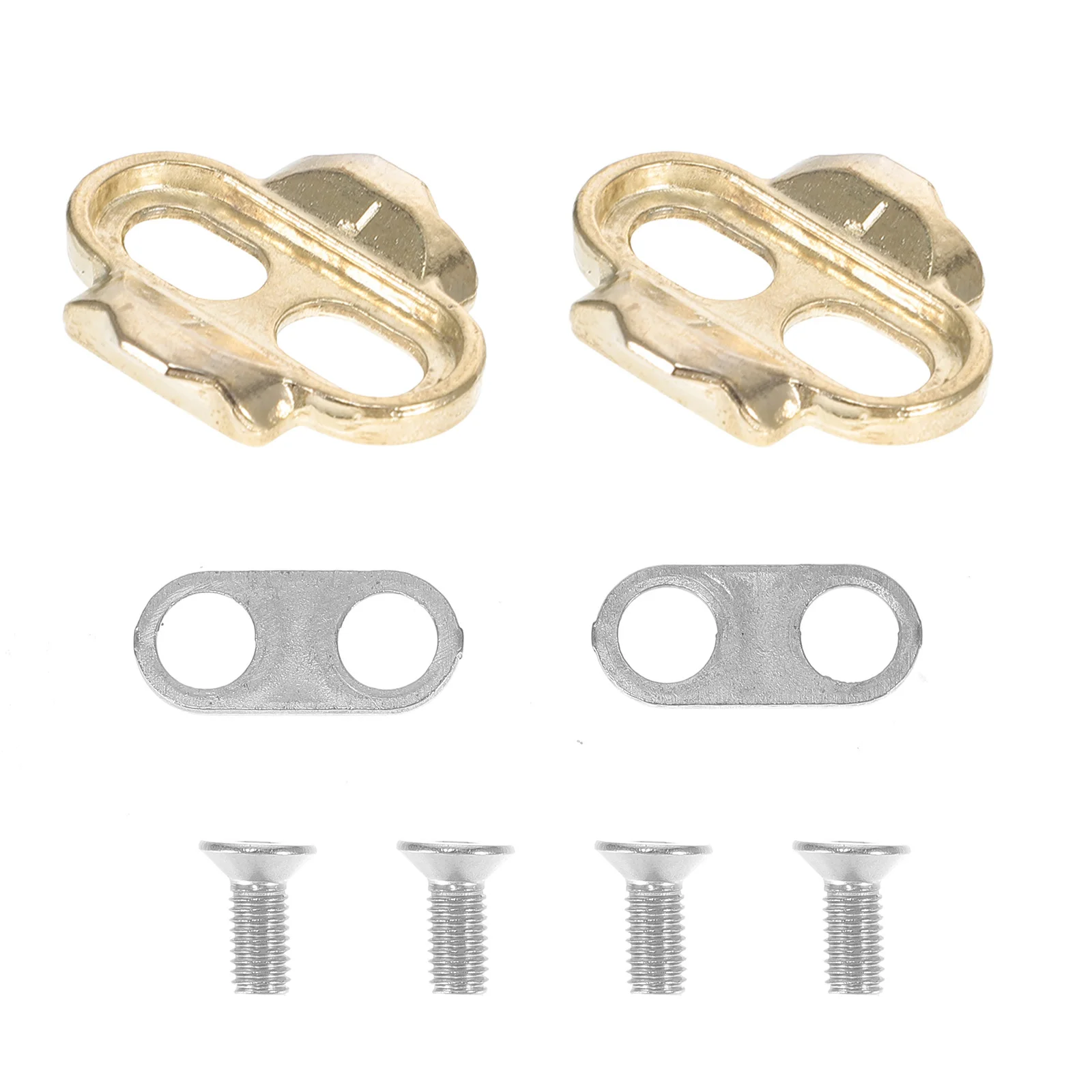 

1 Pair Mini Bike Pedal Cleats Set Golden Self-Locking Clip-In Clips For Cycling Efficiency Compatible With Most Cycling Shoes