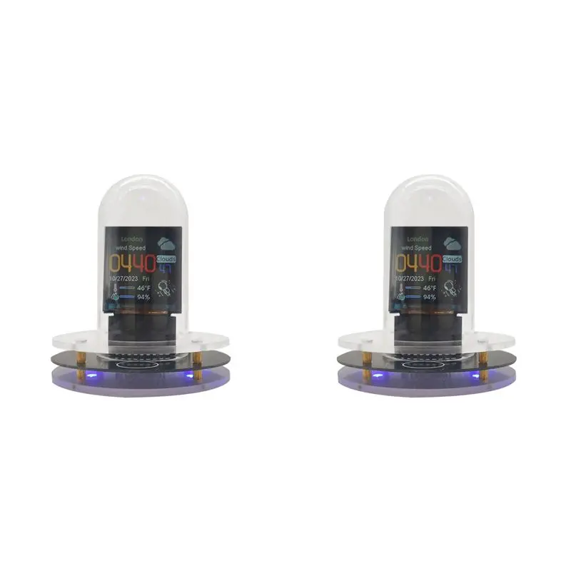 ABWZ-2X RGB Nixie Tube Clock Smart WIFI Networked LED Light-Emitting IPS Color Screen DIY Analog Digital Tube Night Light