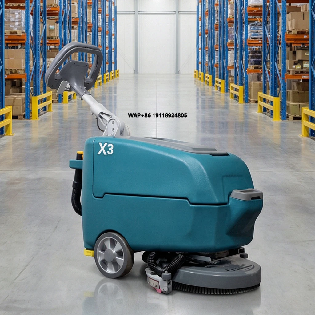 

Compact-Cab Floor Cleaning Machine Scrubber 910mm Length for Small Elevator Access