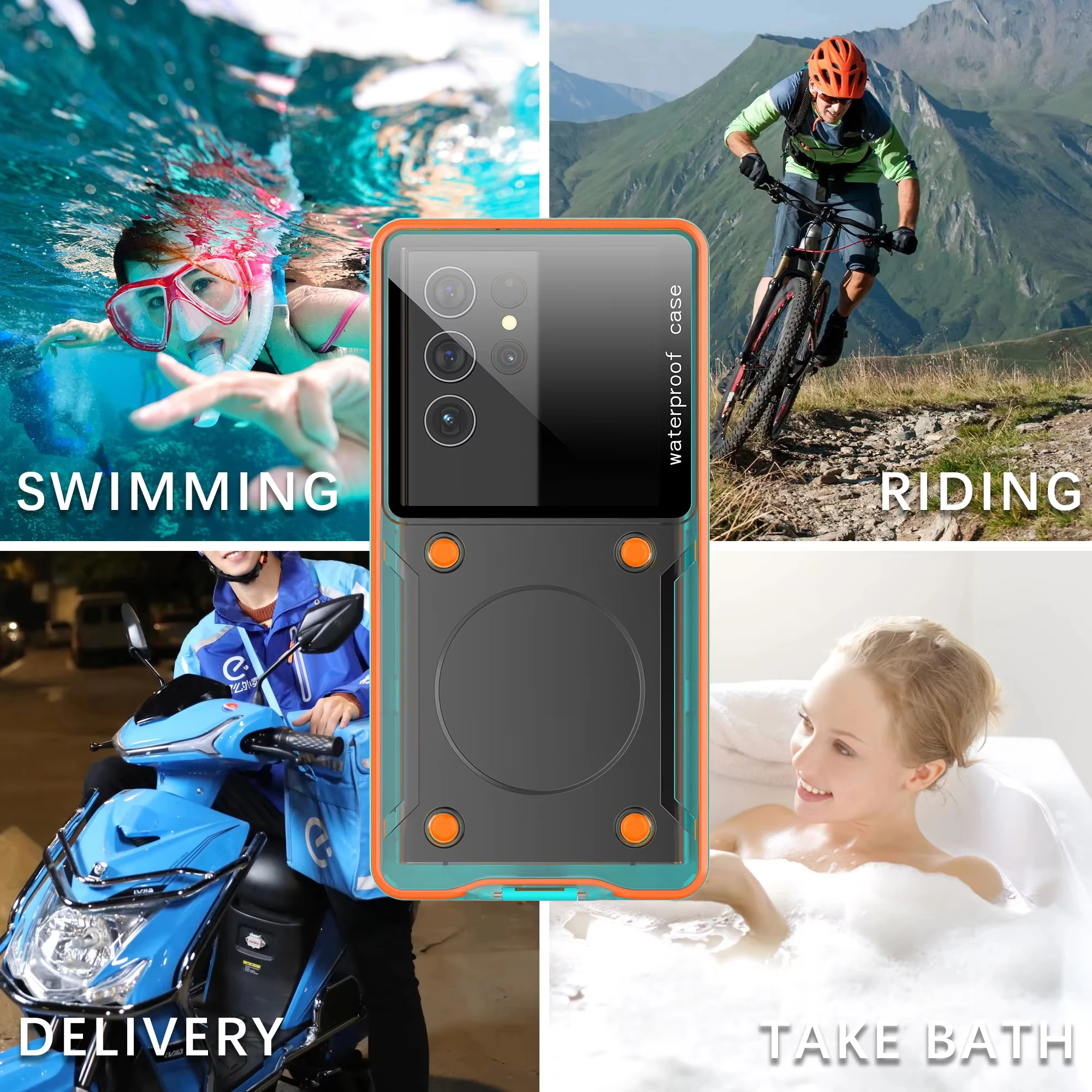 IP68 Wasserdichte Hülle für iPhone 15 14 13 Pro Max 5 m Schwimmen Tauchen Telefon Abdeckung für Samsung S24 S23 S22 Ultra Xiaomi Huawei Oneplus