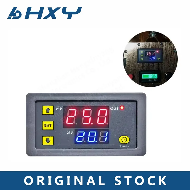 Relé de Atraso Digital AC 110V 220V com Display LED Duplo, Interruptor de Controle de Temporização Ajustável