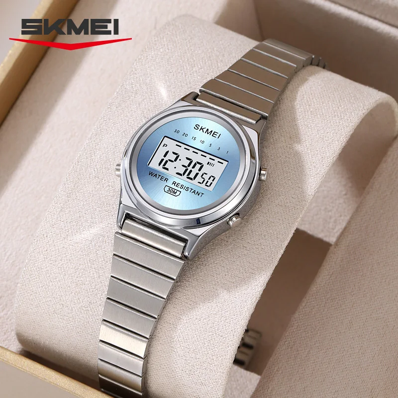 SKMEI 2521 Small Exquisite Women's Digital Watch Elegant Waterproof Sports Electronic Watch Steel Belt Female Gift Reloj Mujer view 3