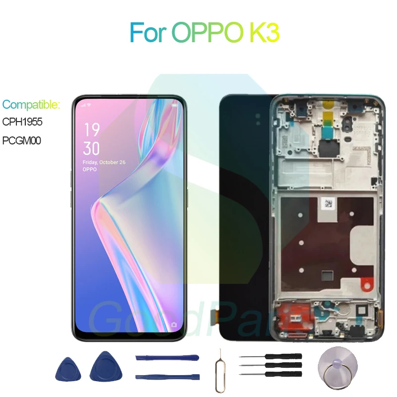 For OPPO K3 Screen Display Replacement 2400*1080 CPH1955, PCGM00 K3 LCD Touch Digitizer Assembly