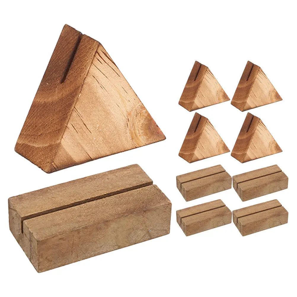 10 pcs Holder Card Display Office Halloween Christmas New Year Business Card Holder Desk Card Holders Desktop Card Holder Wooden