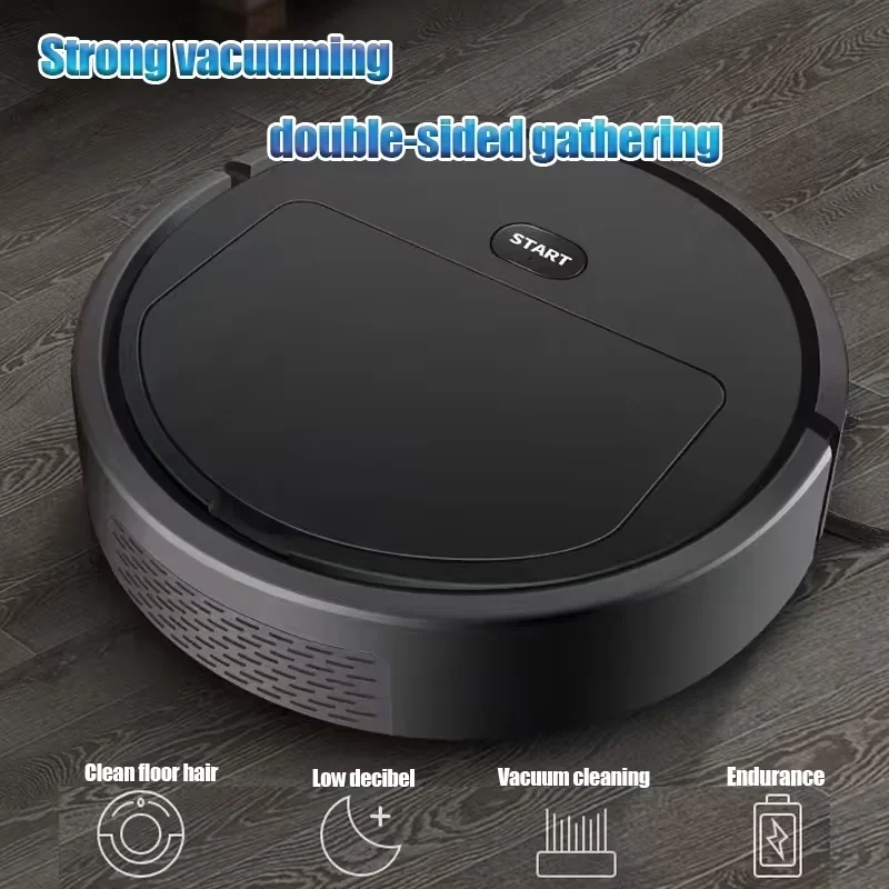 Aspirador Robô Portátil Mini Automático 2026 para Casa, Recarregável USB, Limpeza a Seco e Úmido, Máquina de Varrer Três em Um para o Lar