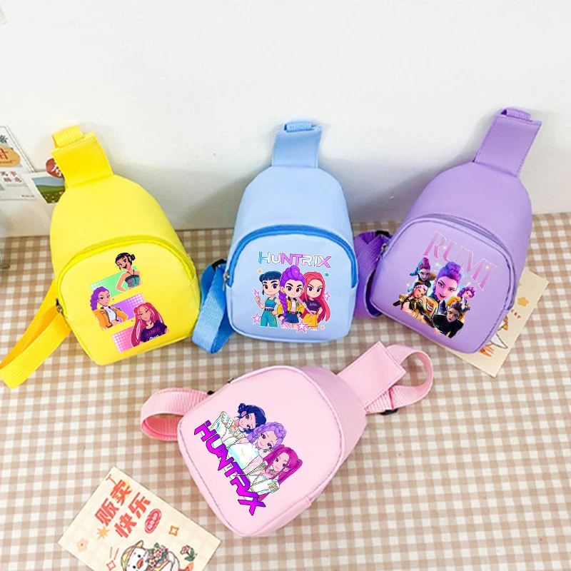 

KPop Demon Hunterss Shoulder Bags Boys Girls Cartoon Anime Figure Chest Bag Fashion Large Capacity Crossbody Bags Cute Phone Bag