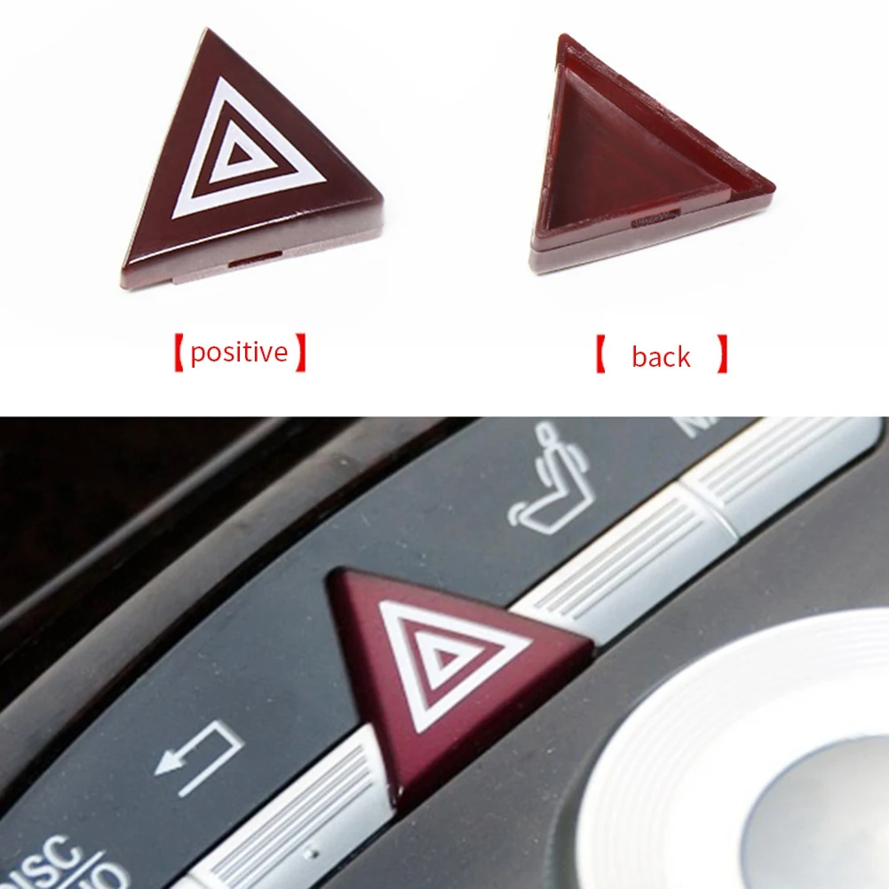 

N32R_For W221 Red Hazard Light Switch Button Cover Auto Emergency Flasher Switch Shell for Mercedes S Class S300 2006-2013
