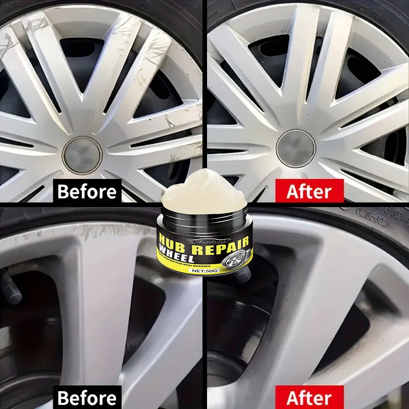 50G Automotive Hub Scratch Repair Kit, Rim Detail Update Paste, Quick Repair Polishing Paste, Restore Hub Color, Maintenance Pai