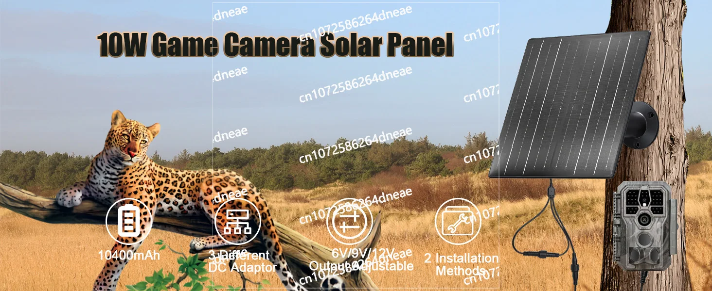 Field Camera Solar Panel with Battery Power Bank 10400 mAh Rechargeable Solar Photovoltaic Panel