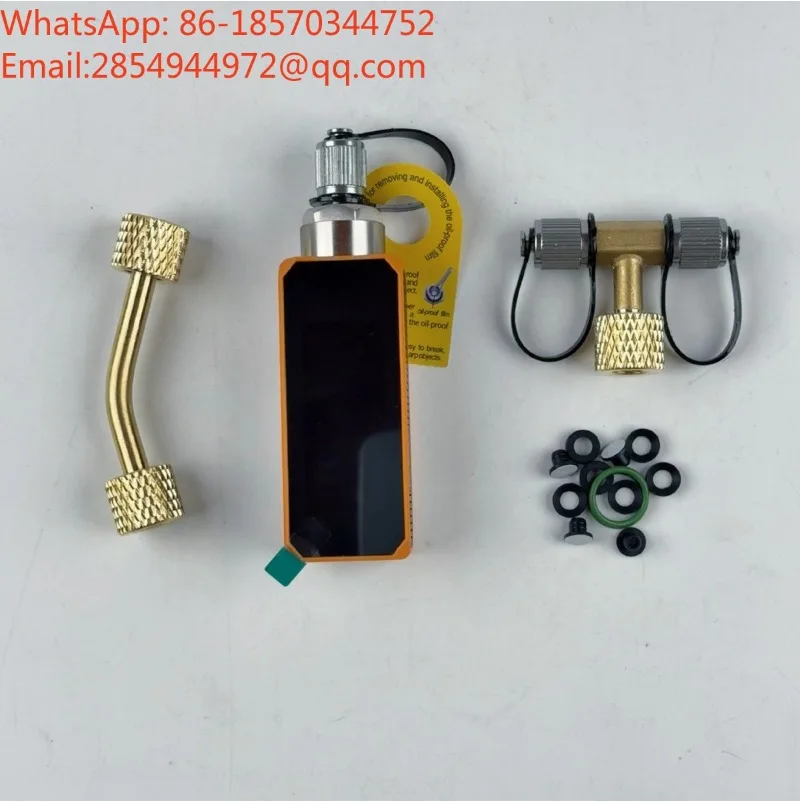 Bluetooth Vacuum Gauge with Three-way Valve & Elbow High Precision Vacuum Tester for Refrigeration Maintenance
