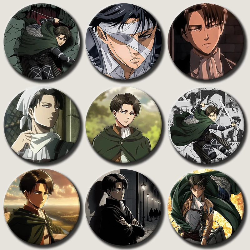 

Anime Character Levi Ackerman Button Pin Cartoon Role Levi Ackerman Brooch Creative Badge for Backpack Clothes Decoration Gift
