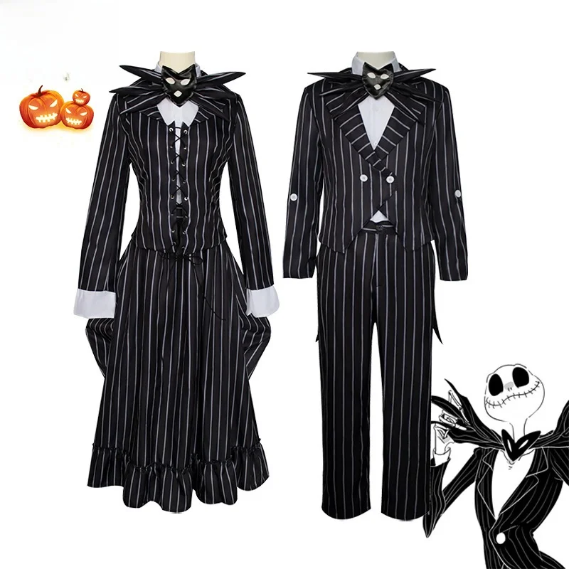 

Christmas Night Horror Cosplay Costume Stage Performance Zombie Groom Jack Witch Halloween Wedding Dress Women's Traditional ...