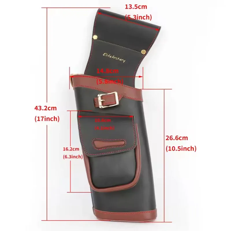 

1pcs Archery Arrow Quiver Cowhide Leather Durable Arrow Pouch Bag Arrow Case Bow Hunting Target Shooting Hunting Accessories