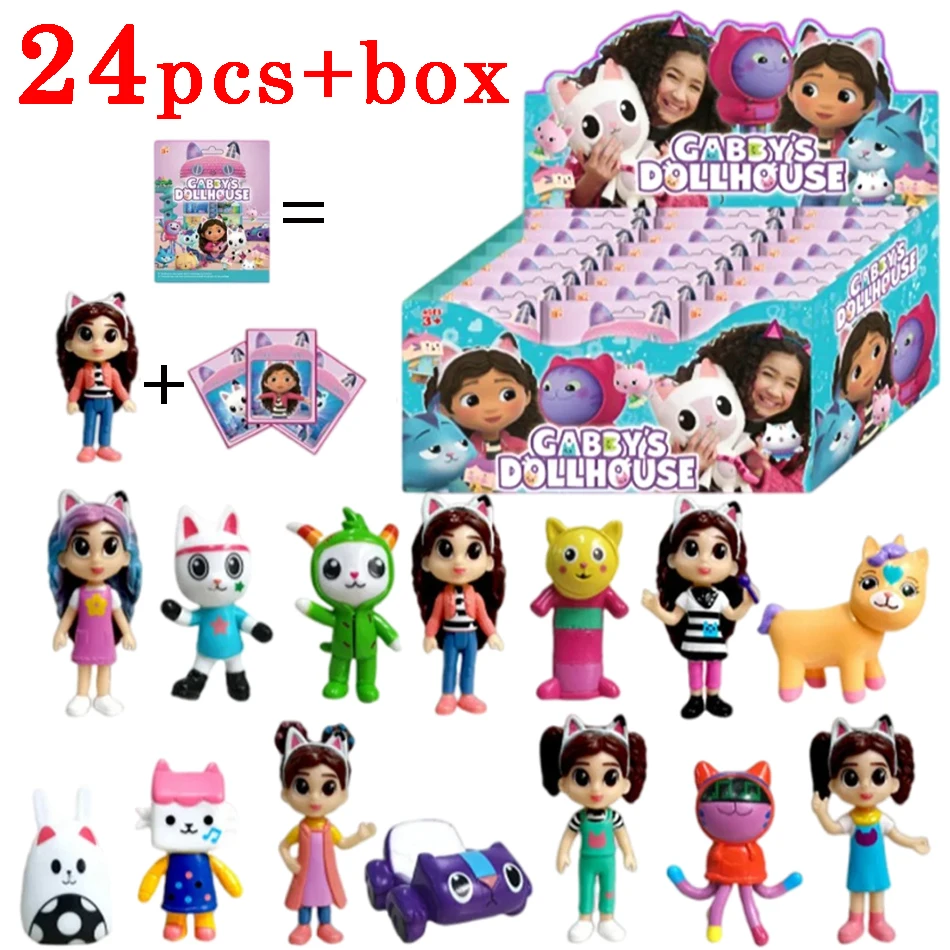 

Hot 2-24 pcs Figuras De Gabby Random Blind Box De Anime Colección De Juguetes En Miniatura De PVC Regalo De Cumpleaños Y Navidad