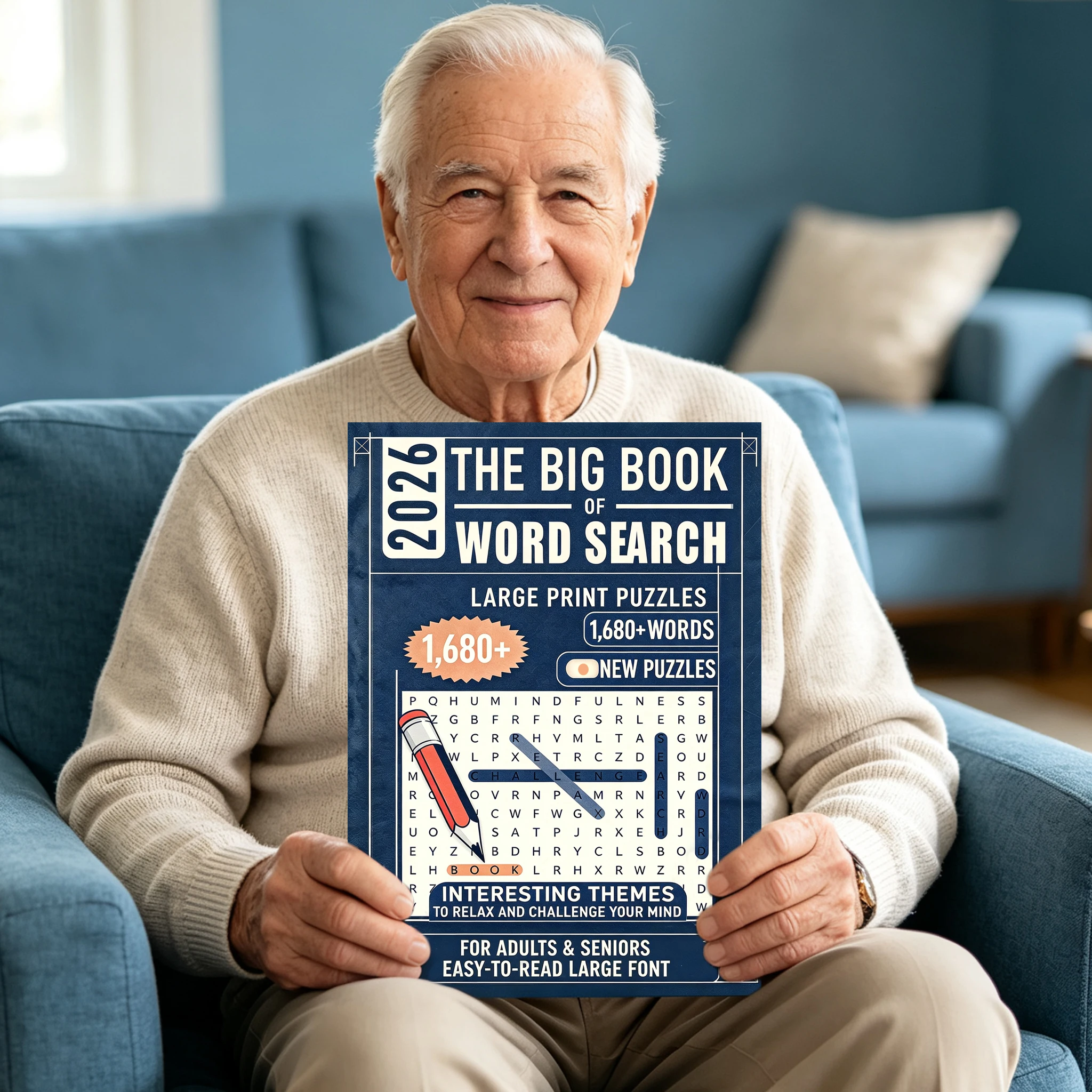 2026 Premium Edition Word Search Book-1680+ New Puzzles with Interesting Themes for Adults and Seniors. Extra Large Print Easy-Read Font for Effective Brain Training. Professional Grade Cognitive Health Activity Book to Relax Challenge