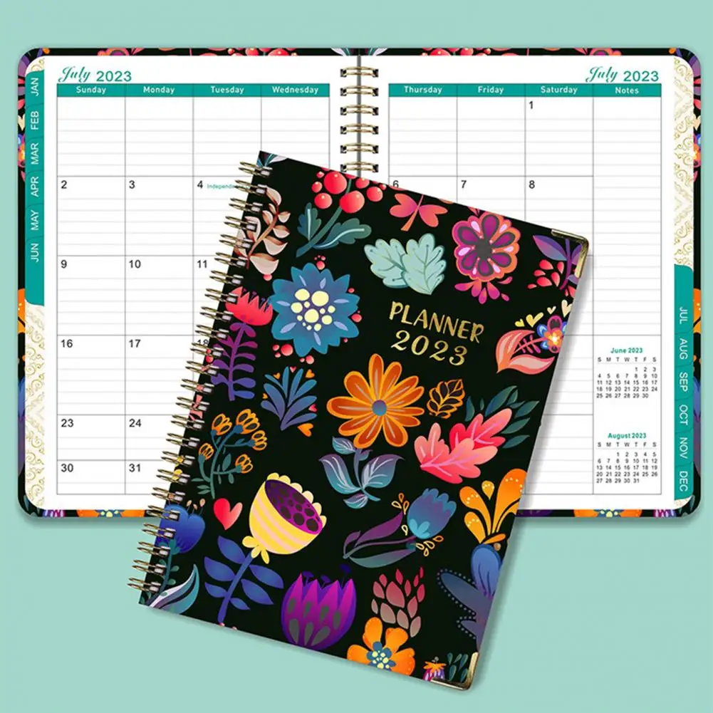 

Calendar Notepad Excellent Widely Applied Time Management 365 Days A5 Wire-O Binding Planner Notepad for Student