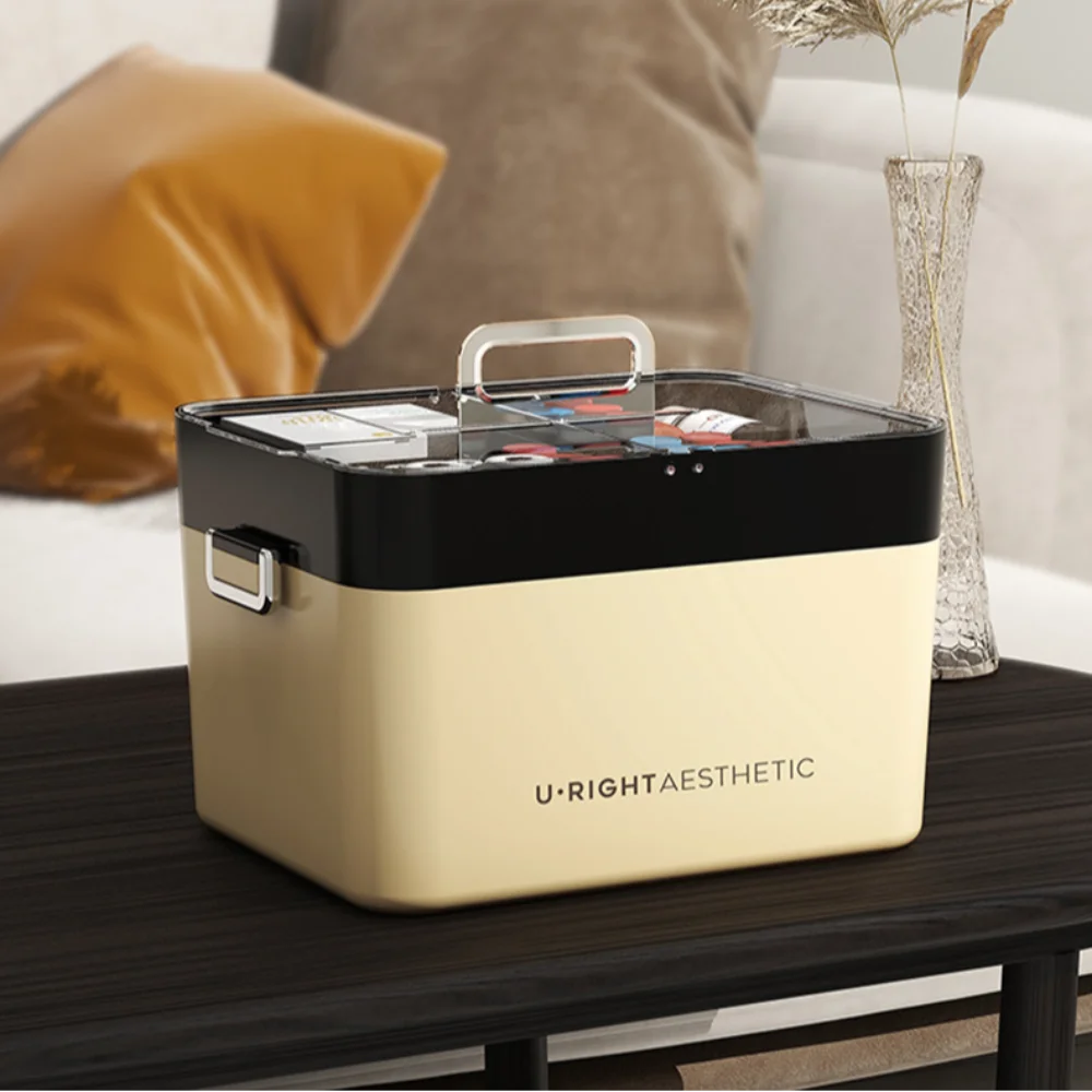 

Double Layer Family Medicine Storage Box Large Capacity Domestic Medicine Box Large Pill Box Dust Prevention Waterproof