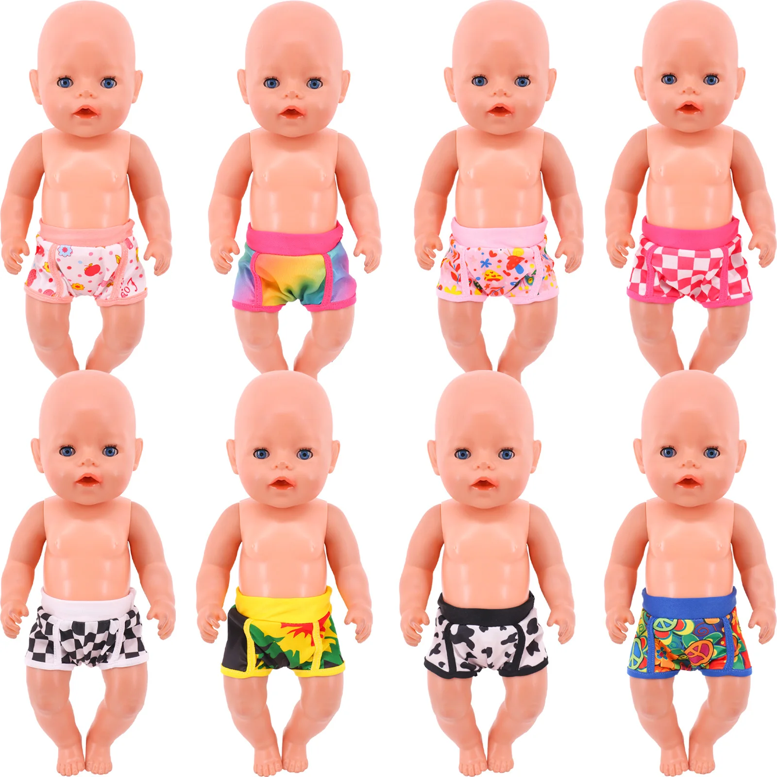 Doll Diapers Cute Animal Fruit Print Lingerie For 18 Inch 43cm Girls Newborn Baby Doll