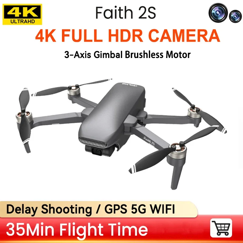 

Fly Faith 2s Professional Drone With 4k Hd Camera 2.4ghz 3-axis Gimbal 5g Wifi Gps Quadcopter 35min Rc 5km Helicopter Toy