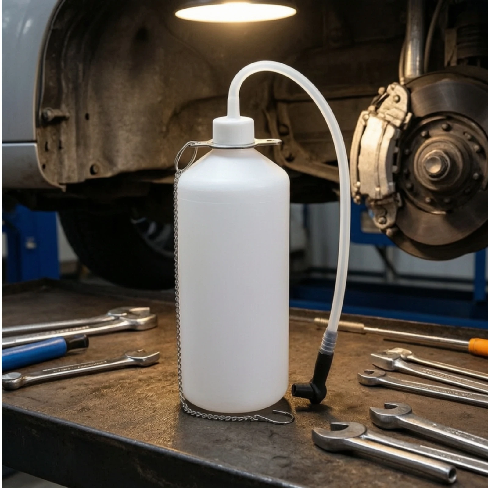 Brake Bleeder Bottle Semi-Transparent Brake Fluid Bleeder with Hose Tool Easy Efficient for DIY Mechanics, Auto Repair, Garage view 4