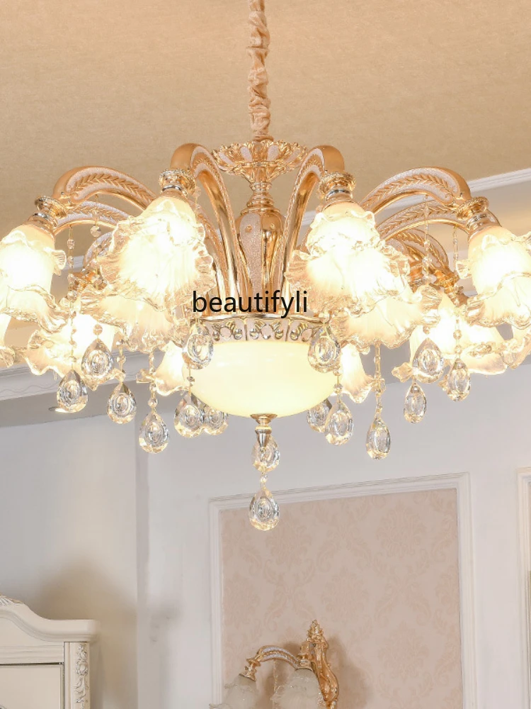 HJ Chandelier Living Room Bedroom European Modern and Simple Splendid Crystal Lighting