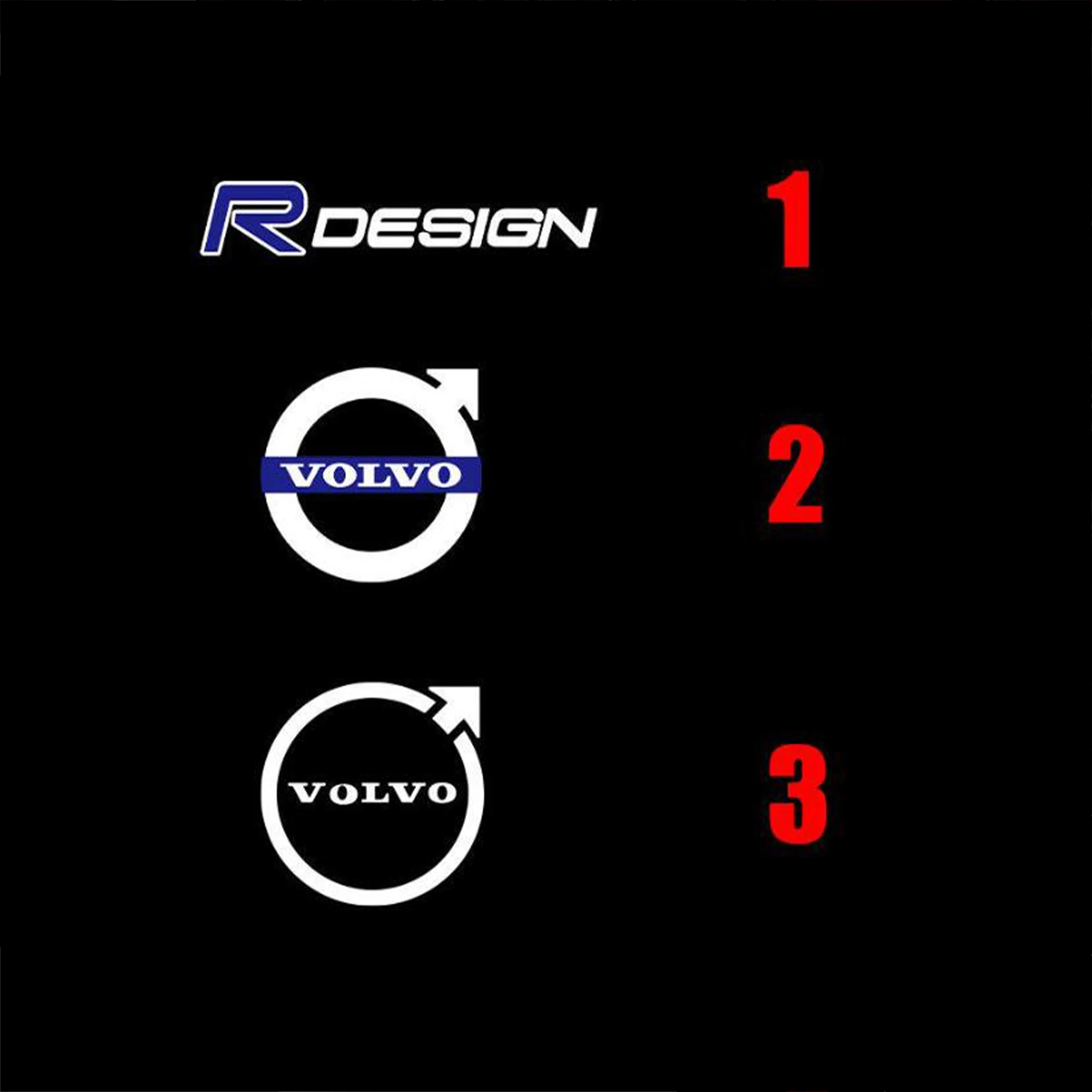 LED 웰컴 라이트 프로젝터 사인 고스트 라이트 장식 액세서리, 볼보 RDESIGN XC60 V60 S60L V40 V40CC S80L XC90 2015-2024, 2 개