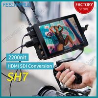 FEELWORLD SH7 7 Inch 2200nit Camera Field Monitor SDI HDMI Cross Conversion Touch Screen 1920x1200 3D Lut HDR F970 Install Kit