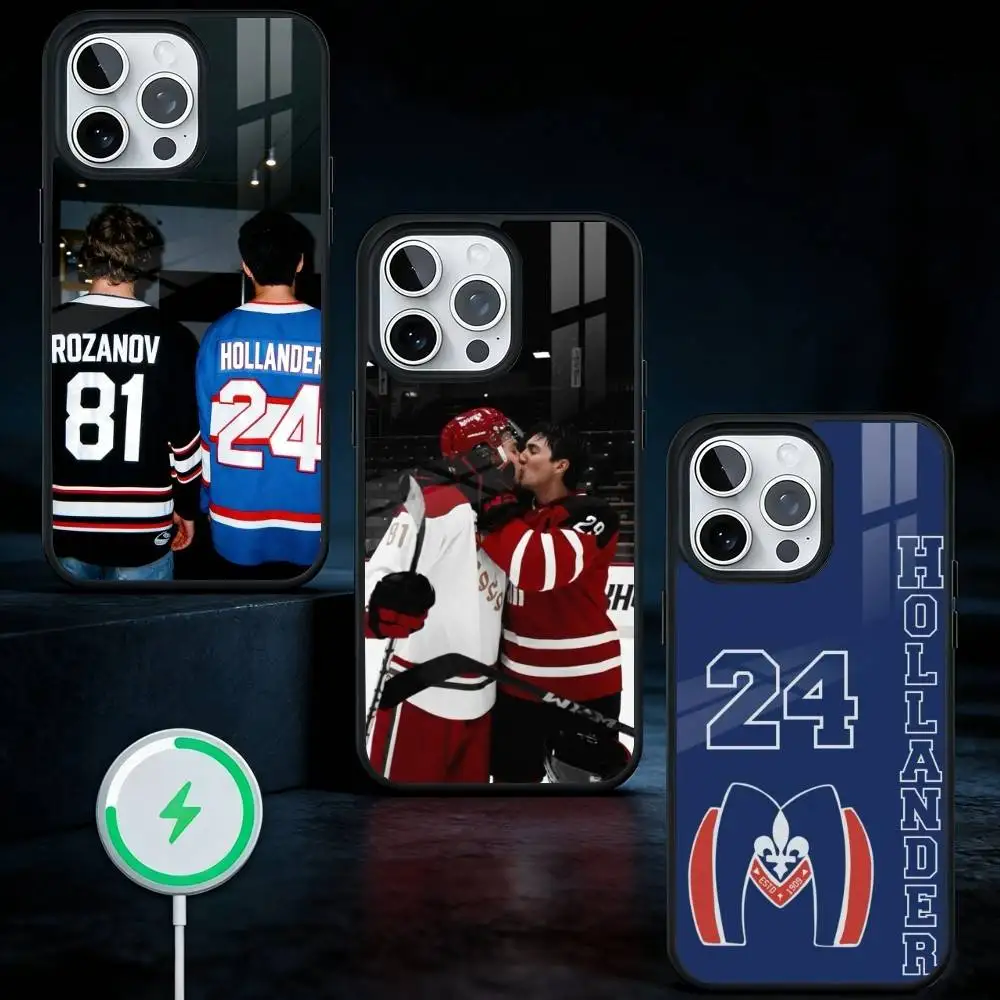 

Ice hockey Heated Rivalry Phone Case For iPhone17,16,15,14,13 Plus,Pro Max Magnetic For Magsafe Wireless Charging